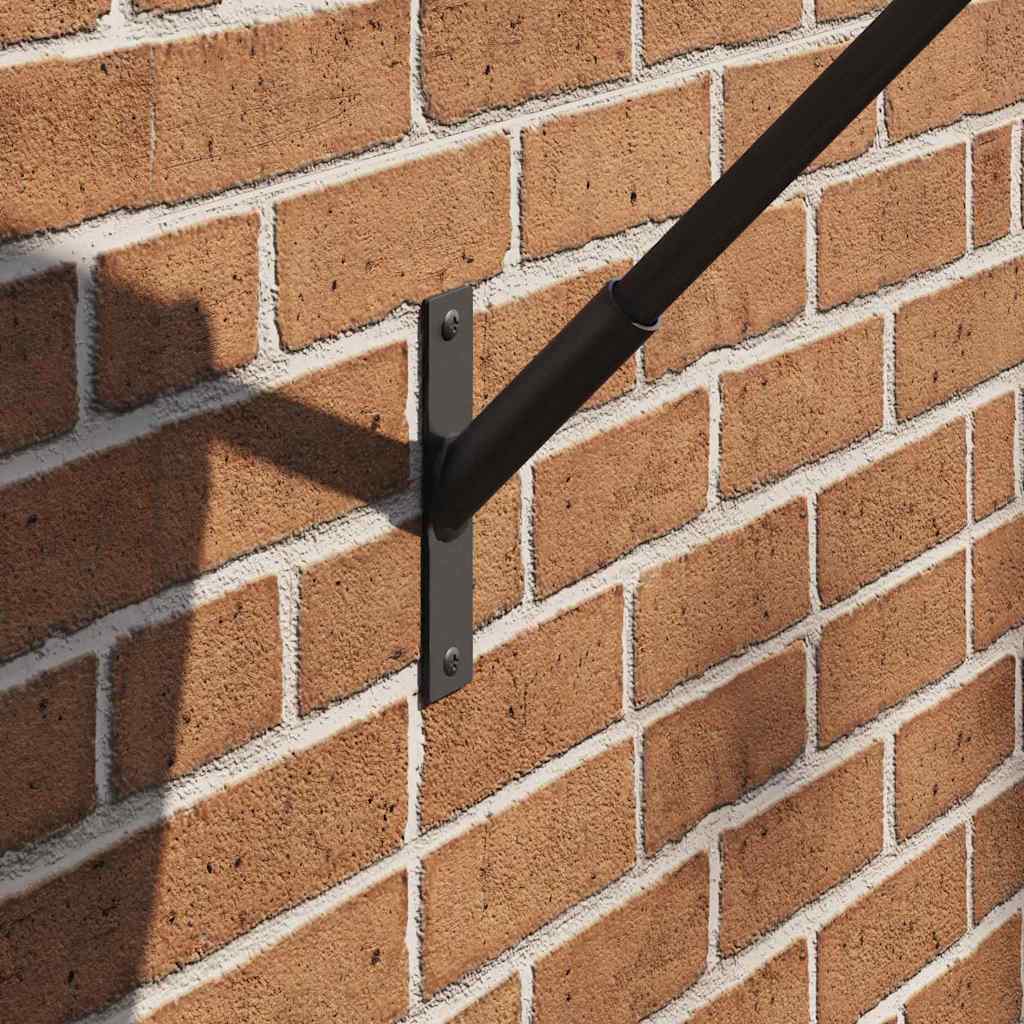 vidaXL Uchwyt na maszt flagowy Czarny 15 x 3 x 0,35 cm Stal