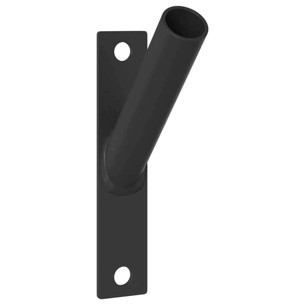 vidaXL Uchwyt na maszt flagowy Czarny 15 x 3 x 0,35 cm Stal