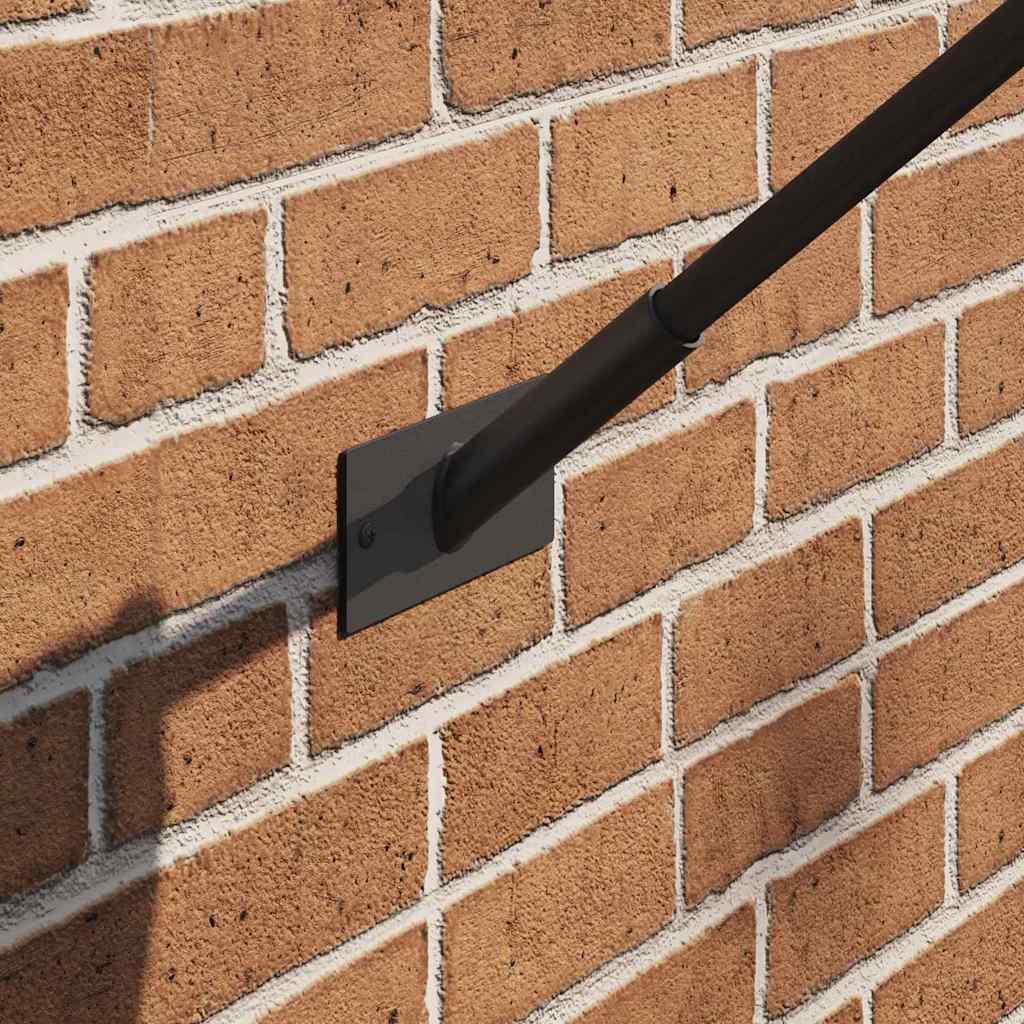 vidaXL Uchwyt na maszt flagowy Czarny 13 x 6 x 0,2 cm Stal