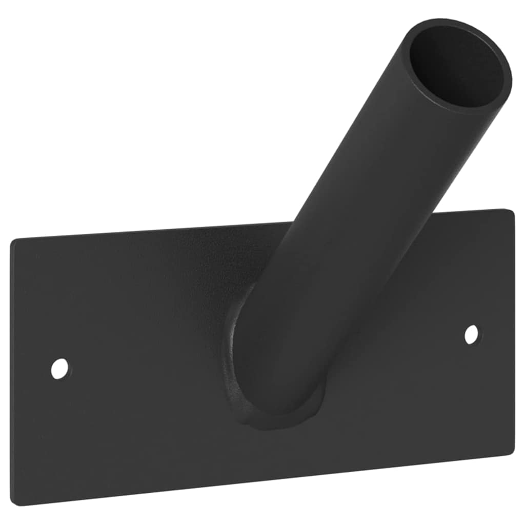 vidaXL Uchwyt na maszt flagowy Czarny 13 x 6 x 0,2 cm Stal