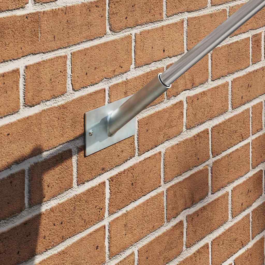 vidaXL Uchwyt na maszt flagowy Srebrny 13 x 6 x 0,2 cm Stal
