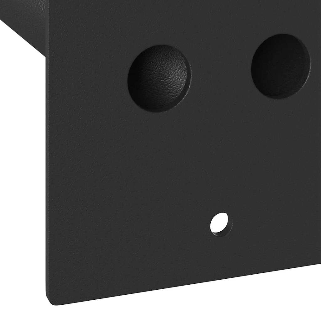 vidaXL Uchwyt na maszt flagowy Czarny 10,5 x 7,5 x 0,2 cm Stal