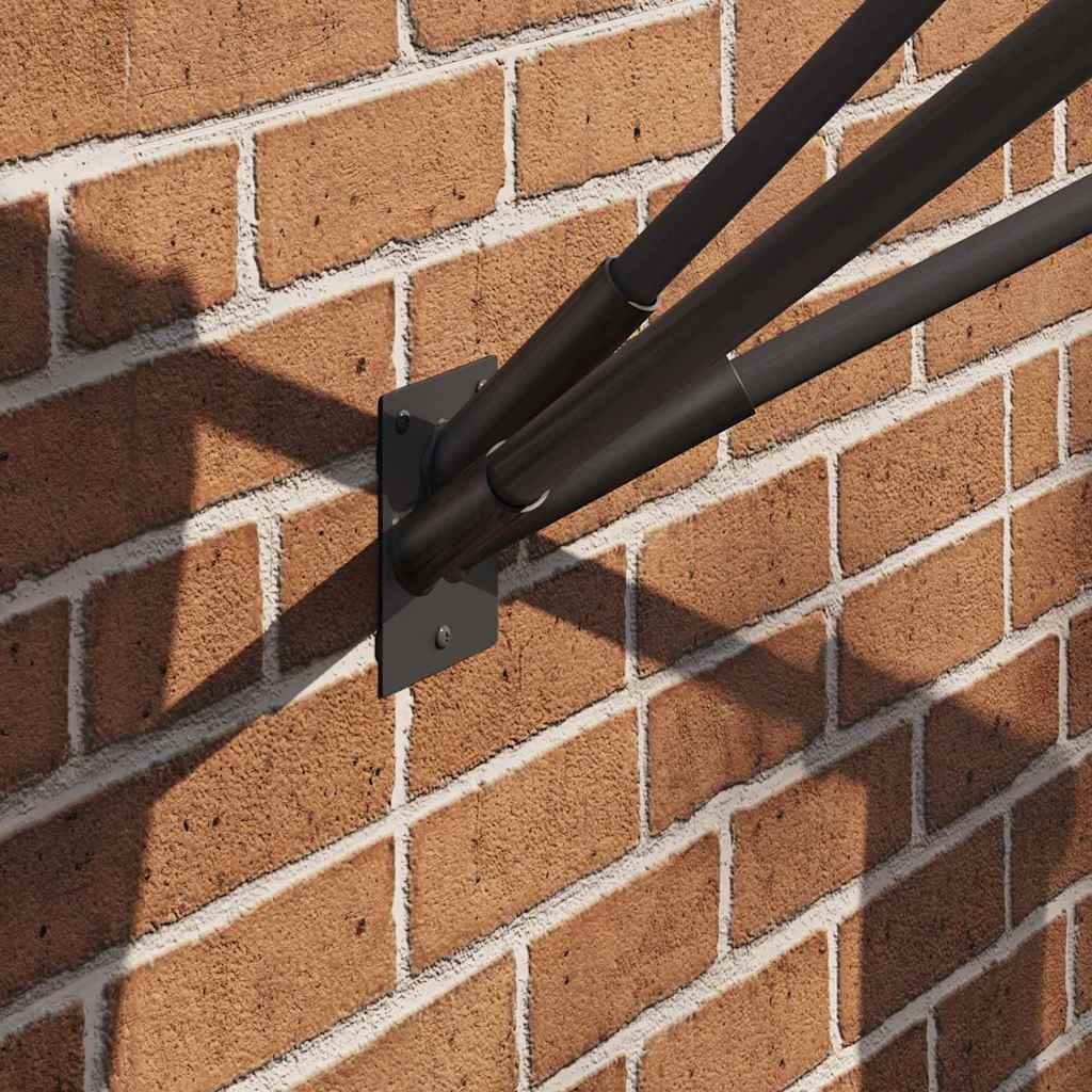 vidaXL Uchwyt na maszt flagowy Czarny 10,5 x 7,5 x 0,2 cm Stal
