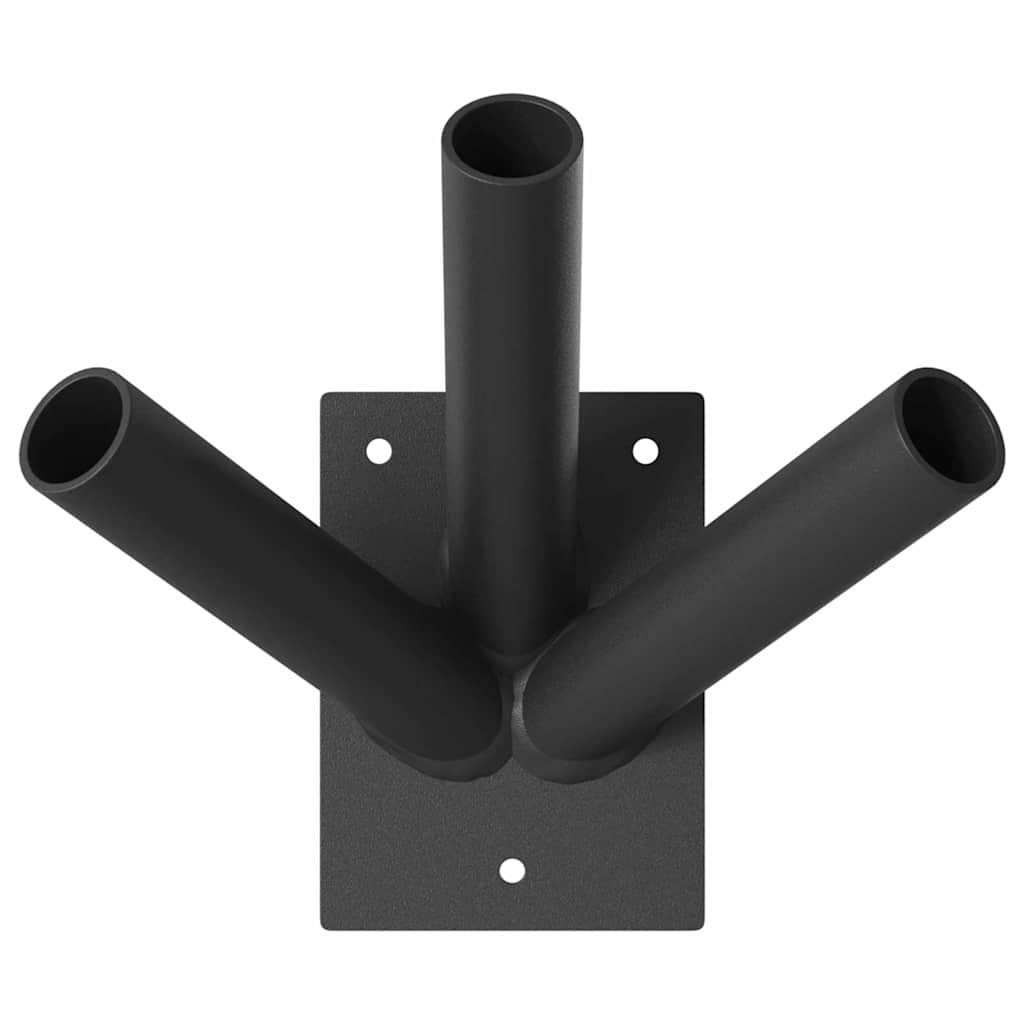 vidaXL Uchwyt na maszt flagowy Czarny 10,5 x 7,5 x 0,2 cm Stal