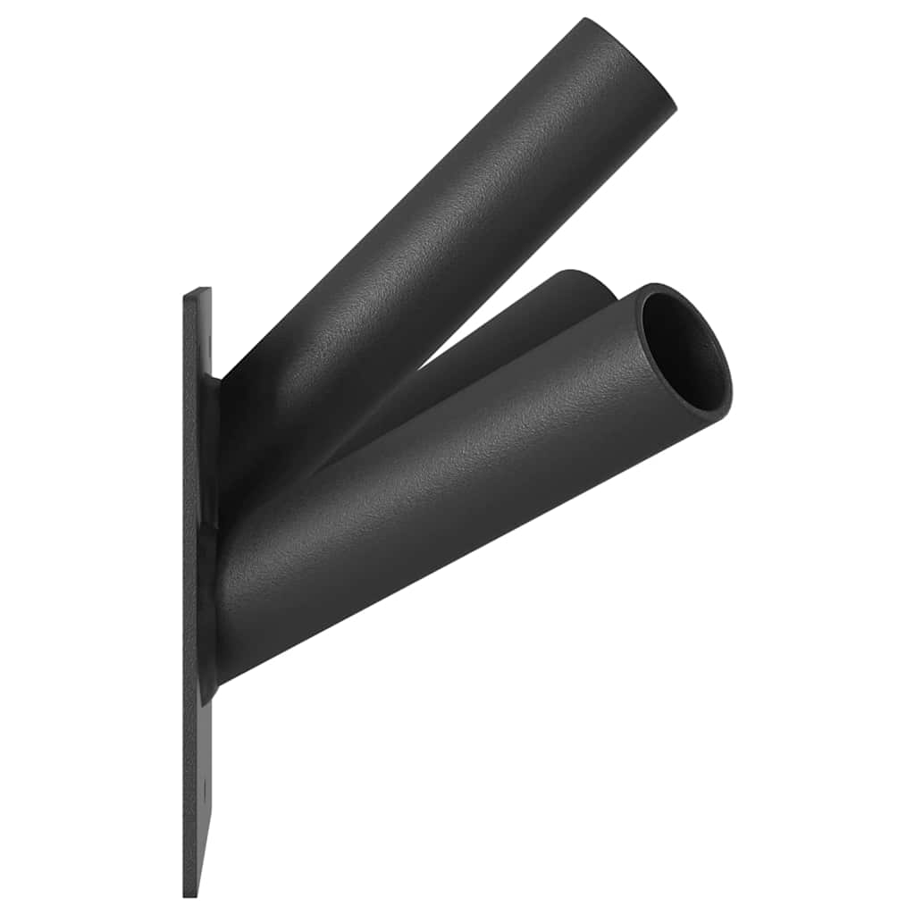 vidaXL Uchwyt na maszt flagowy Czarny 10,5 x 7,5 x 0,2 cm Stal