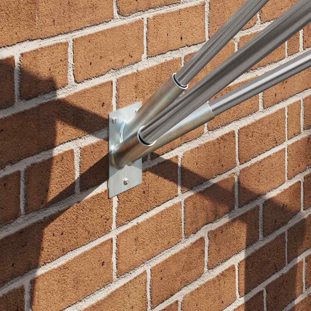 vidaXL Uchwyt na maszt flagowy Srebrny 10,5 x 7,5 x 0,2 cm Stal