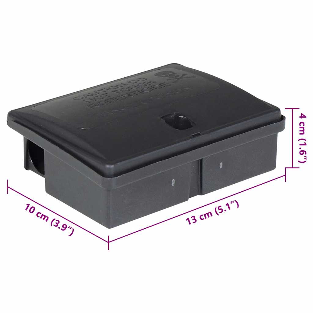 vidaXL Pułapki na myszy 5 szt. Czarne 13x10x4 cm