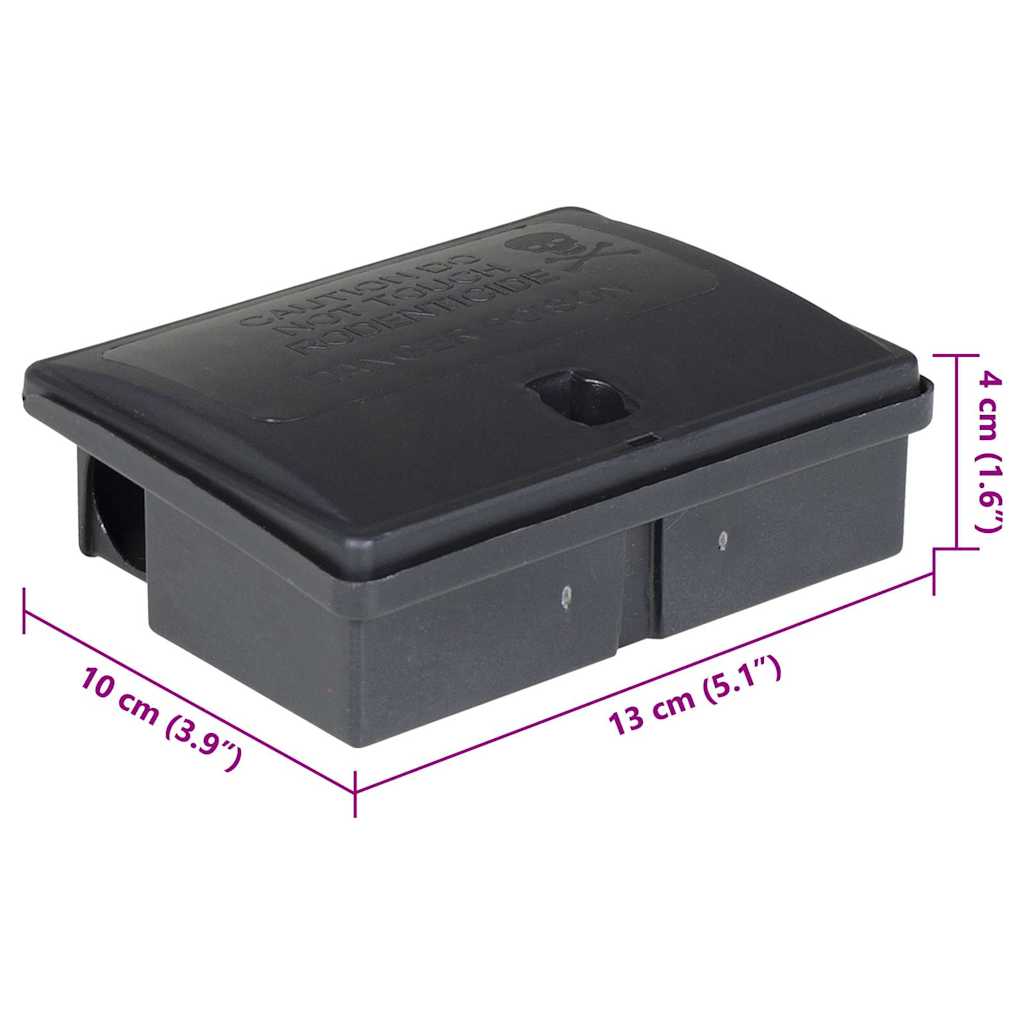 vidaXL Pułapki na myszy 10 szt. Czarne 13x10x4 cm