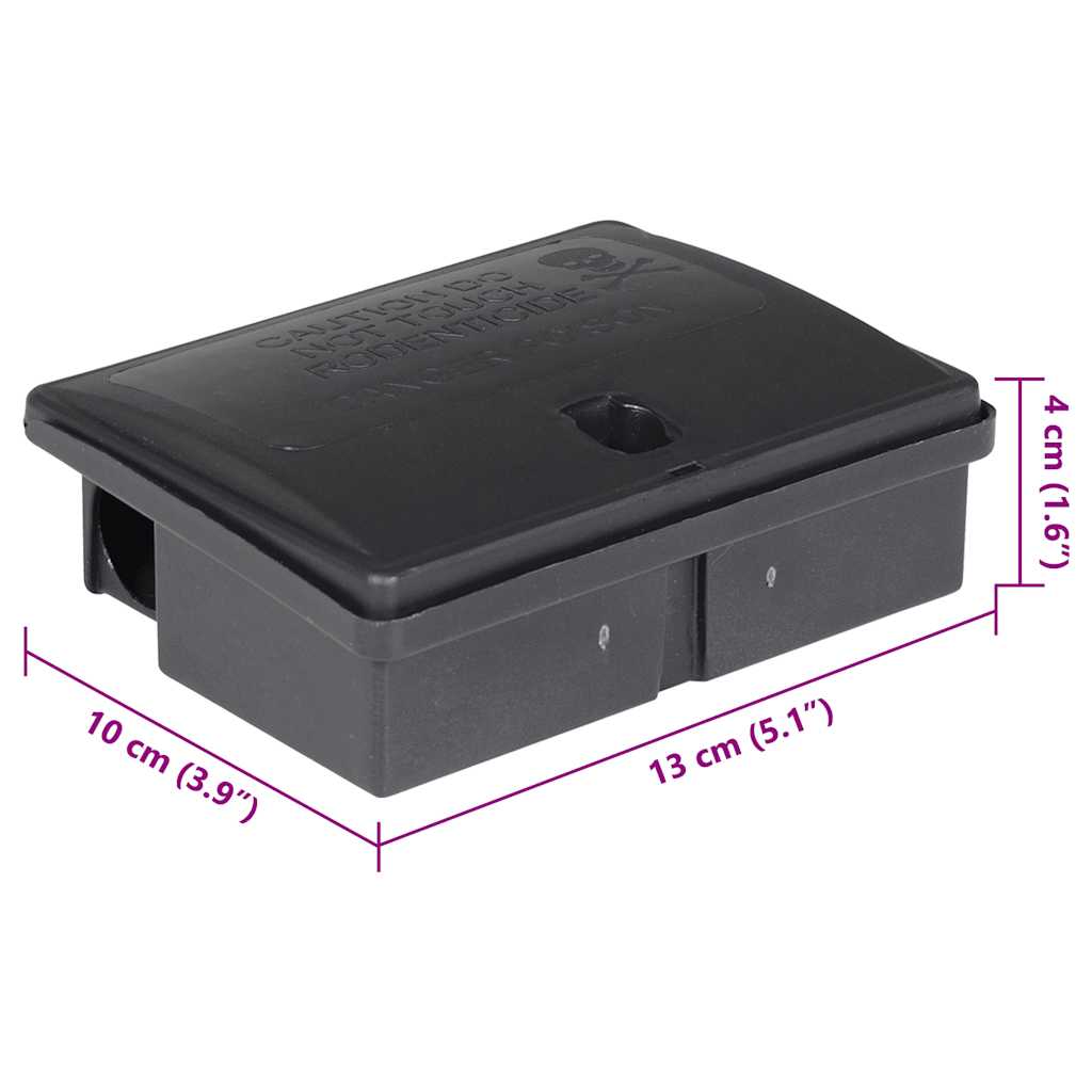 vidaXL Pułapki na myszy 20 szt. Czarne 13x10x4 cm