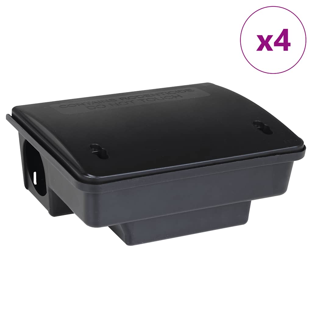 vidaXL Pułapki na myszy 4 szt. Czarne 23x19x9,5 cm