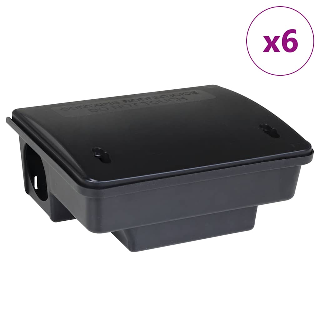 vidaXL Pułapki na myszy 6 szt. Czarne 23x19x9,5 cm