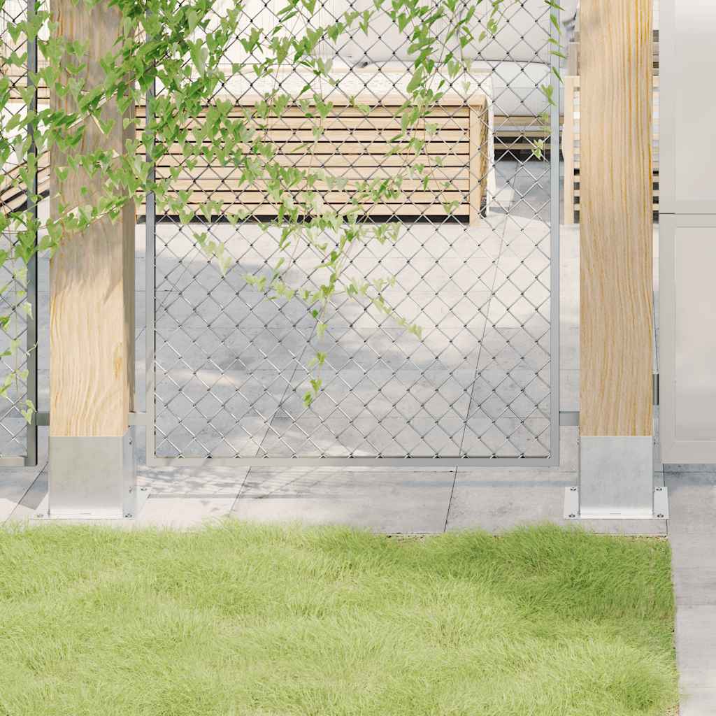 vidaXL Podstawy słupków kwadratowe 4 szt. Srebrne Stal ocynkowana