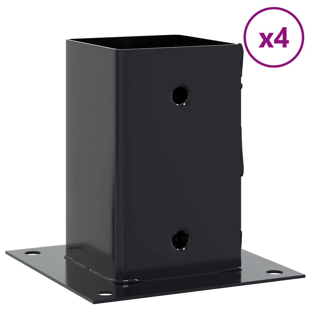 vidaXL Podstawy słupków kwadratowe 4 szt. Antracyt 81x81 mm
