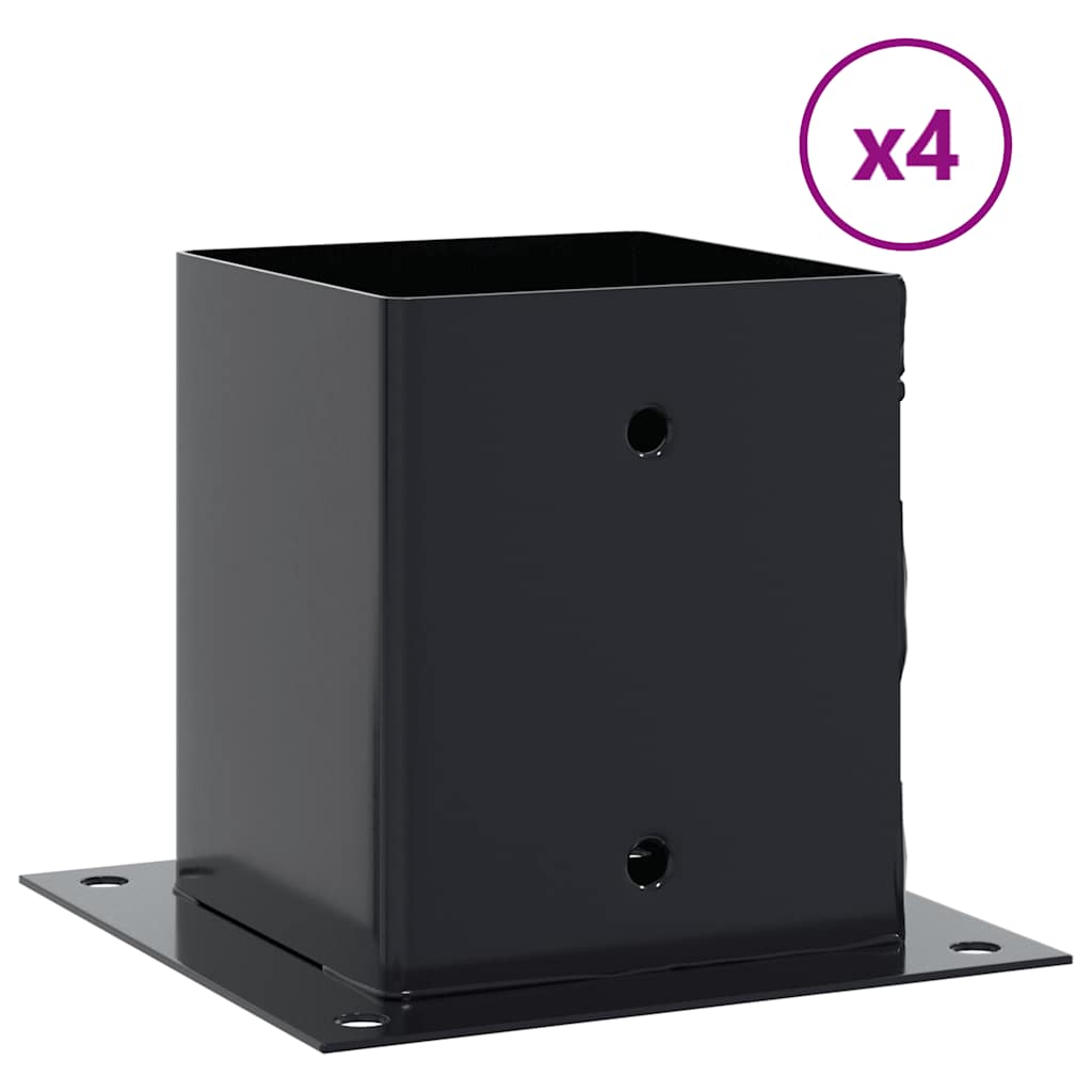 vidaXL Podstawy słupków kwadratowe 4 szt. Antracyt 101x101 mm