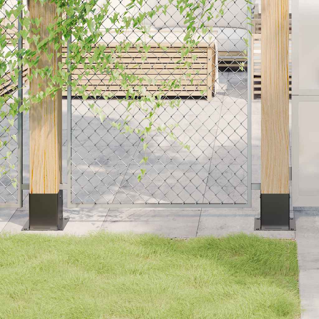 vidaXL Podstawy słupków kwadratowe 12 szt. Antracyt 121x121 mm