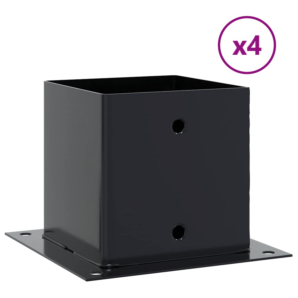 vidaXL Podstawy słupków kwadratowe 4 szt. Antracyt 141x141 mm