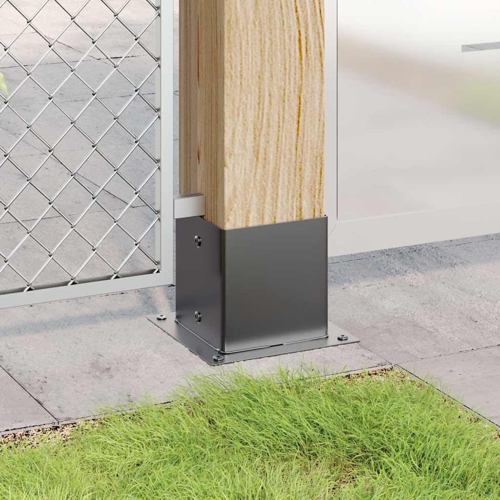 vidaXL Podstawy słupków kwadratowe 4 szt. Antracyt 141x141 mm