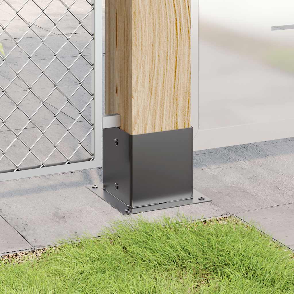vidaXL Podstawy słupków kwadratowe 12 szt. Antracyt 141x141 mm