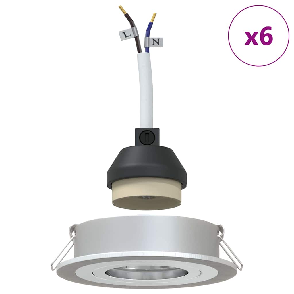 vidaXL Reflektor 6 pcs Srebrny 9 x 9 x 2 cm Aluminium