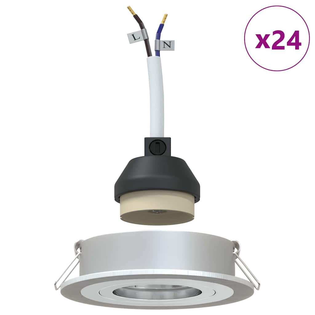 vidaXL Reflektor 24 pcs Srebrny 9 x 9 x 2 cm Aluminium