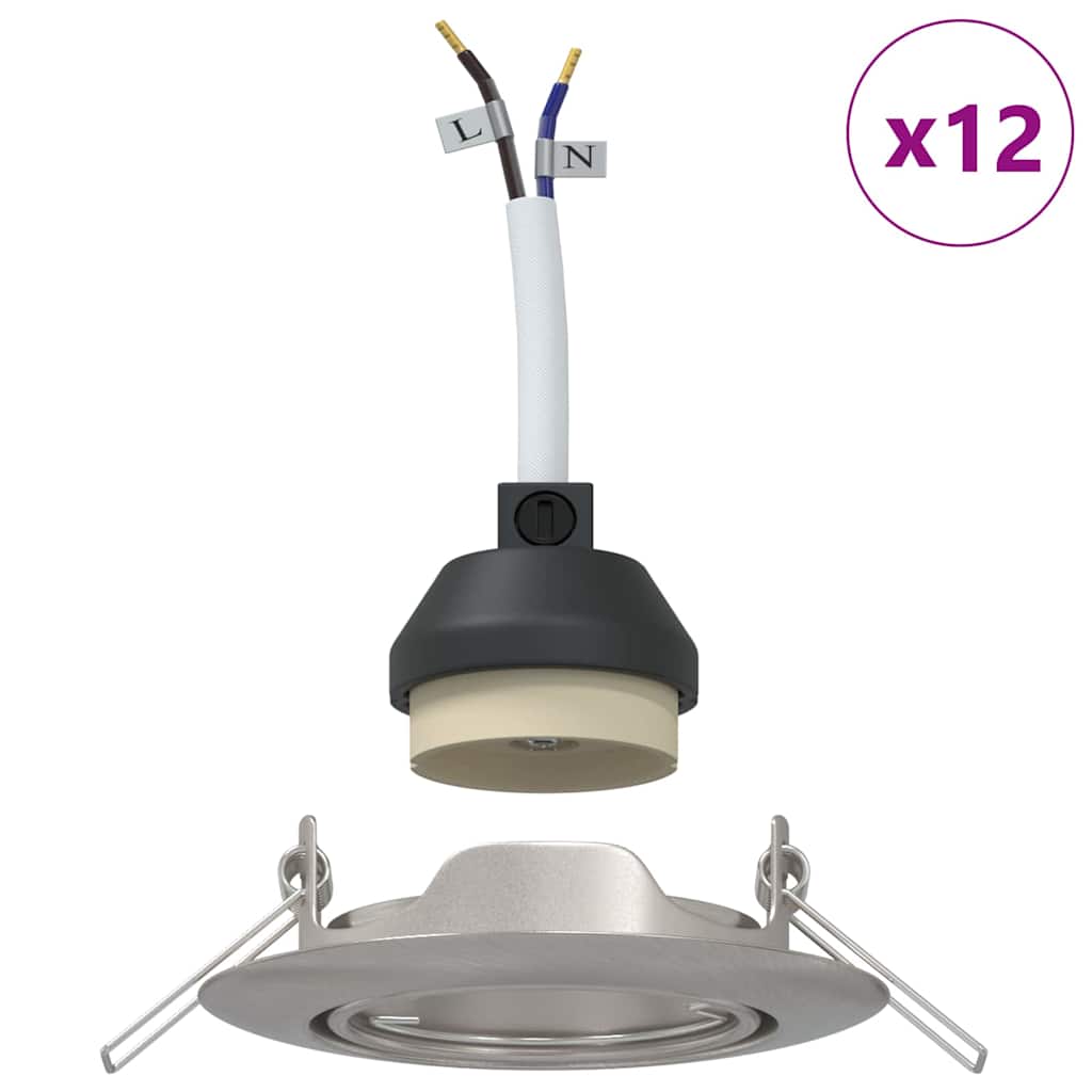 vidaXL Reflektor 12 pcs Srebrny 9 x 9 x 2.5 cm Metal
