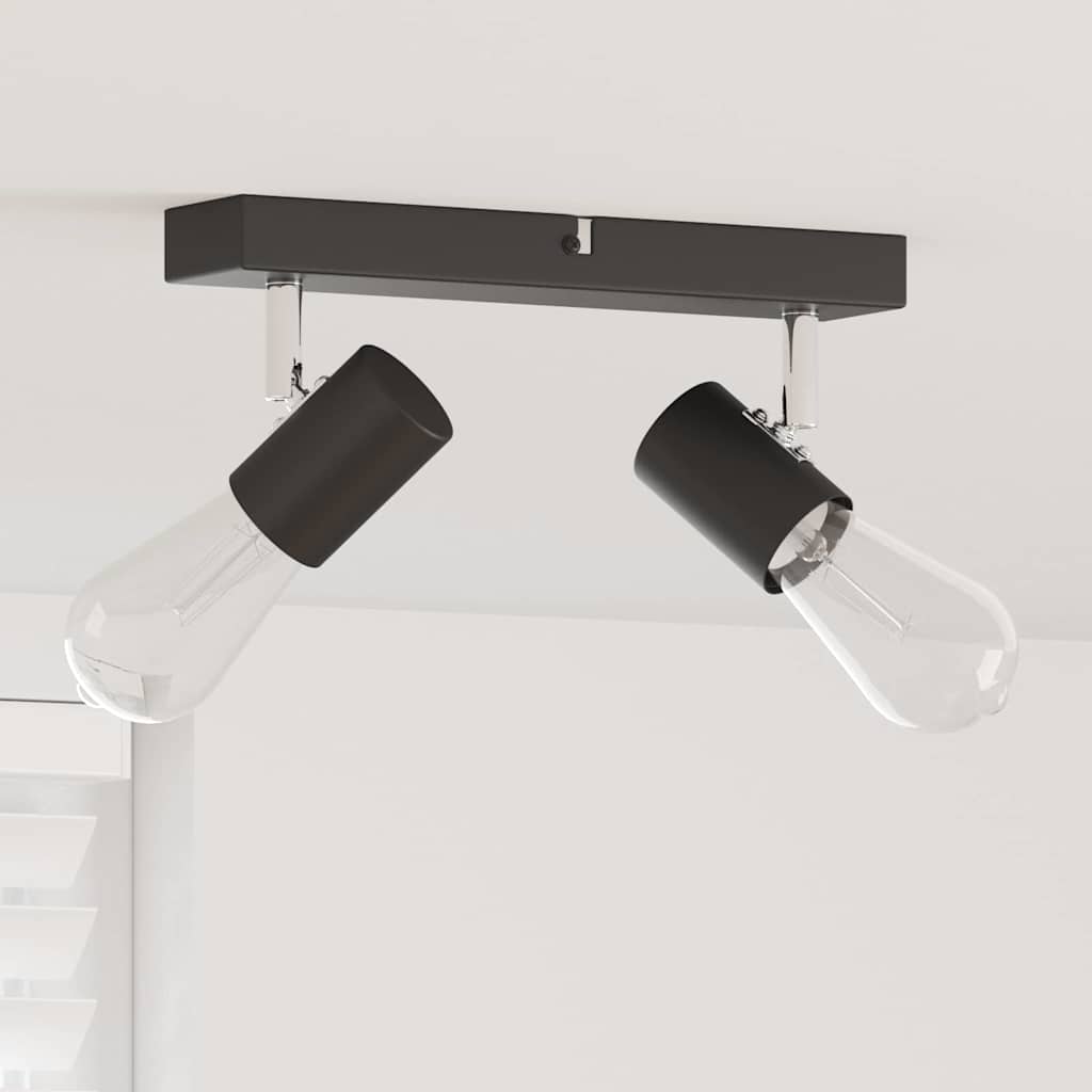 vidaXL Reflektor sufitowy Czarny 26 x 6,5 x 11,5 cm Metal