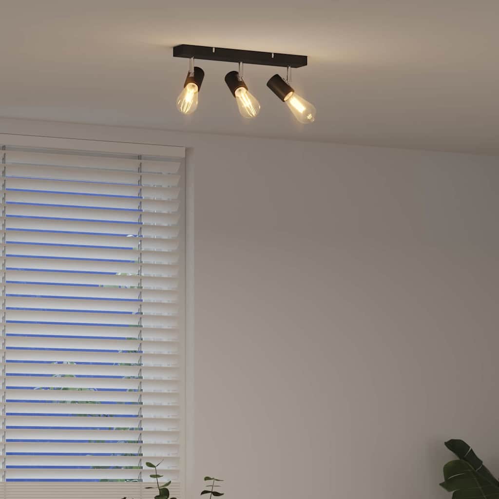 vidaXL Reflektor sufitowy Czarny 38 x 6,5 x 11,5 cm Metal