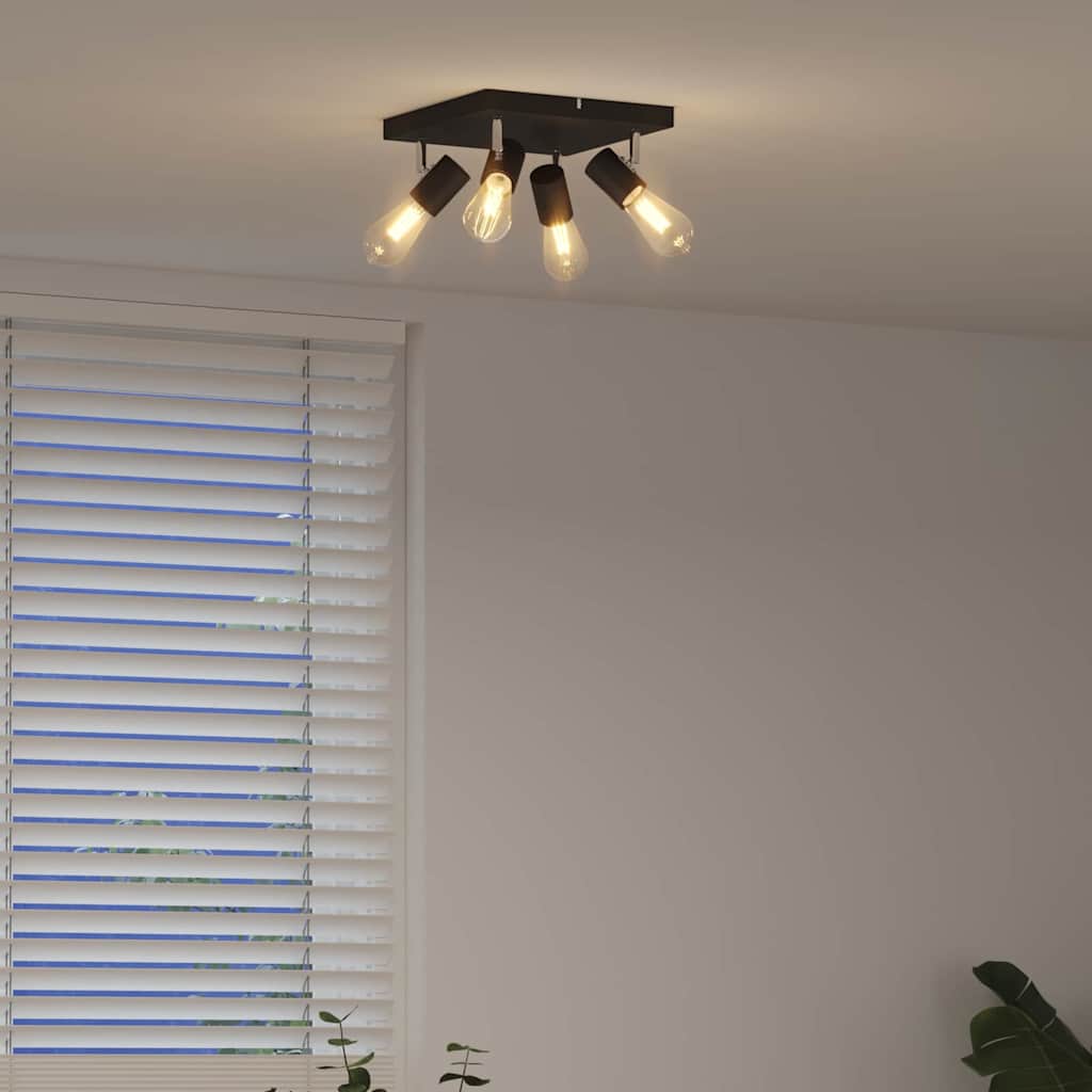 vidaXL Reflektor sufitowy Czarny 26,5 x 26 x 11,5 cm Metal