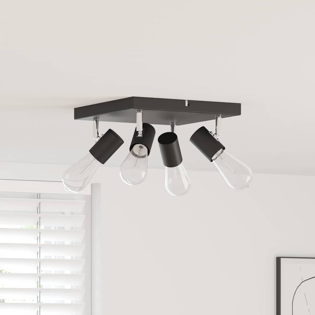 vidaXL Reflektor sufitowy Czarny 26,5 x 26 x 11,5 cm Metal