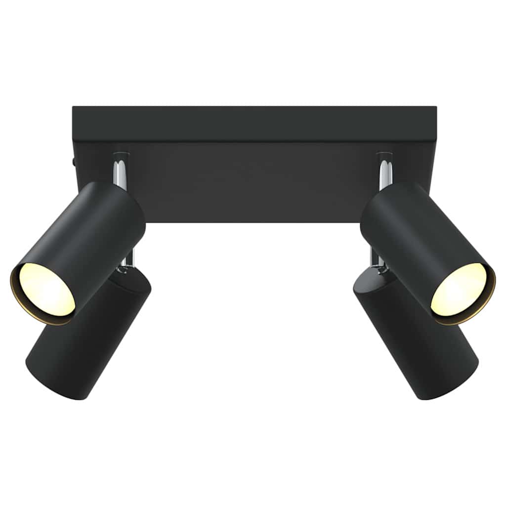 vidaXL Reflektor sufitowy Z reflektorami Czarny 26 x 26 x 16 cm Metal