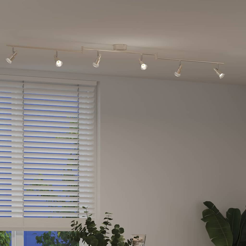 vidaXL Reflektor sufitowy Nikiel 176,5 x 9,5 x 14 cm Stal