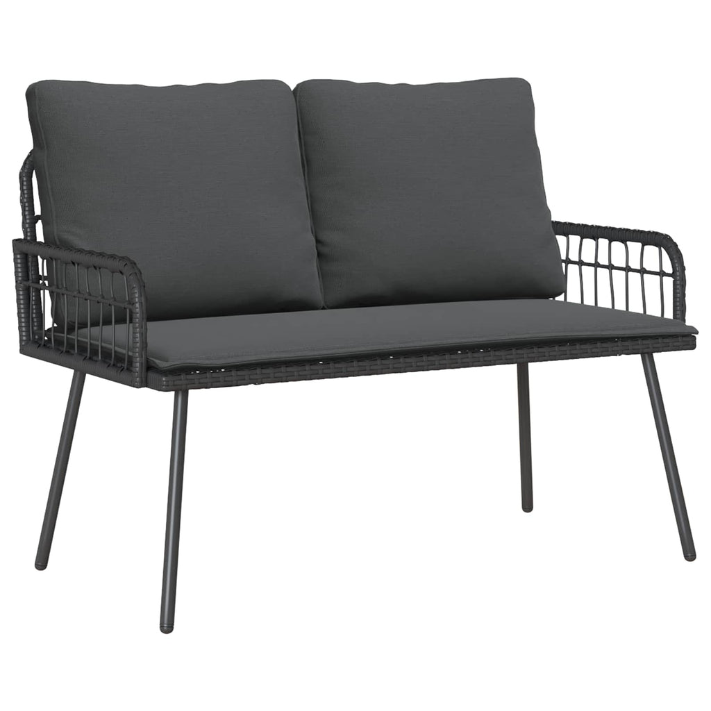 vidaXL Ławka ogrodowa z poduszką Antracyt 114 x 64 x 90cm Stal