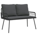 vidaXL Ławka ogrodowa z poduszką Antracyt 114 x 64 x 90cm Stal