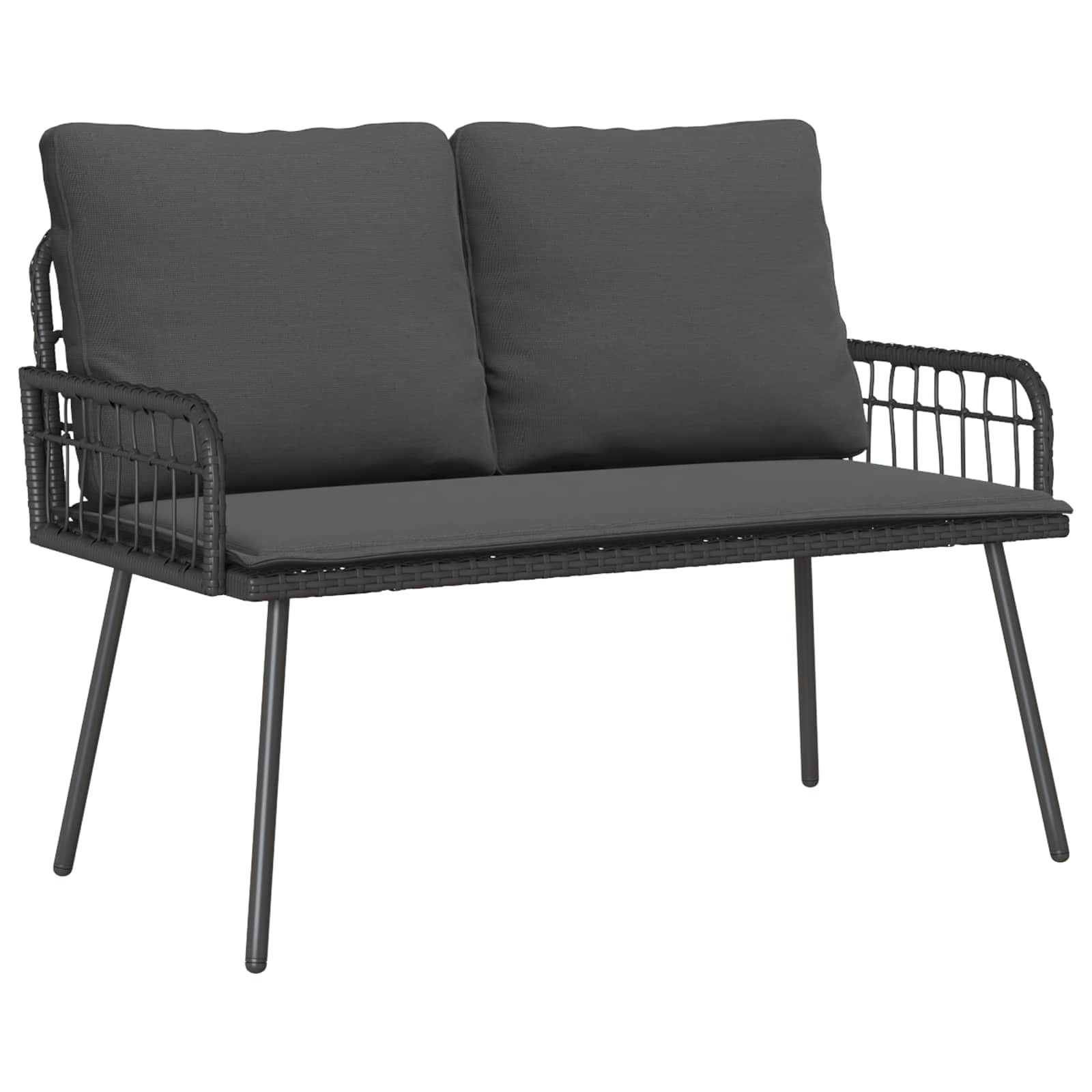 vidaXL Ławka ogrodowa z poduszką Antracyt 114 x 64 x 90cm Stal