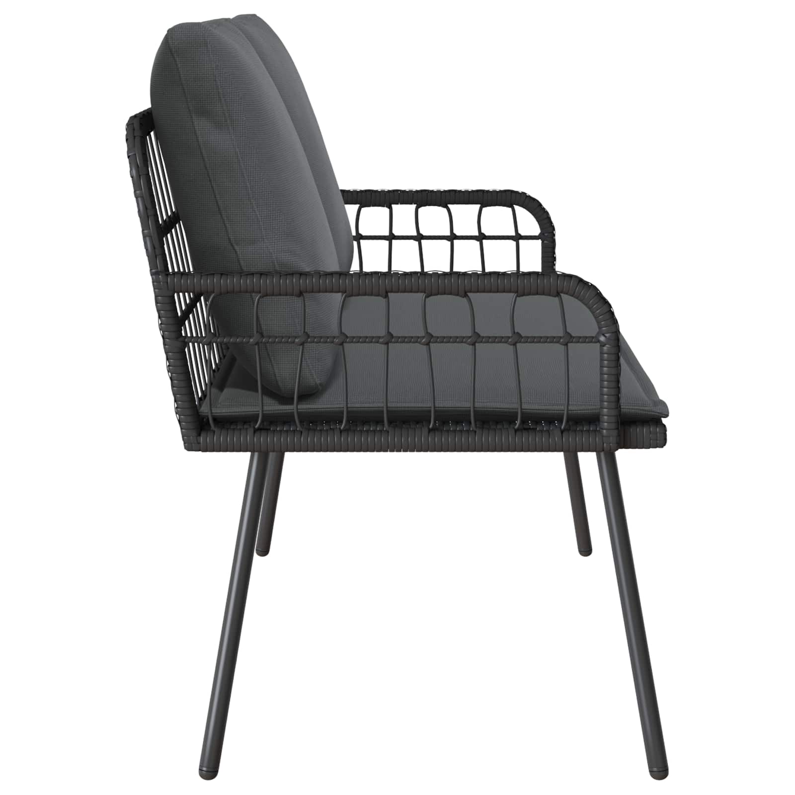vidaXL Ławka ogrodowa z poduszką Antracyt 114 x 64 x 90cm Stal