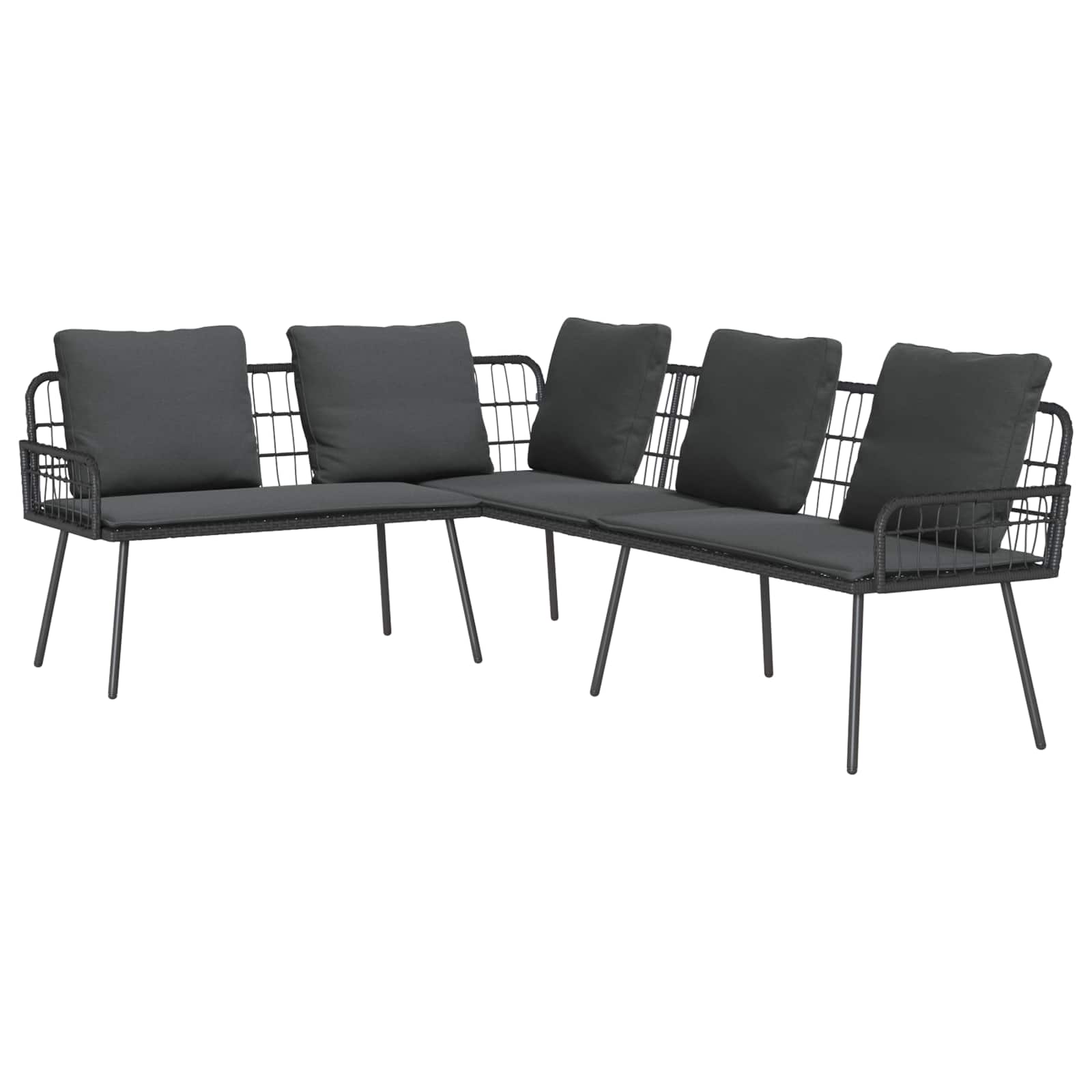 vidaXL Sofa z poduszką Antracyt 173 x 231 x 90cm Stal