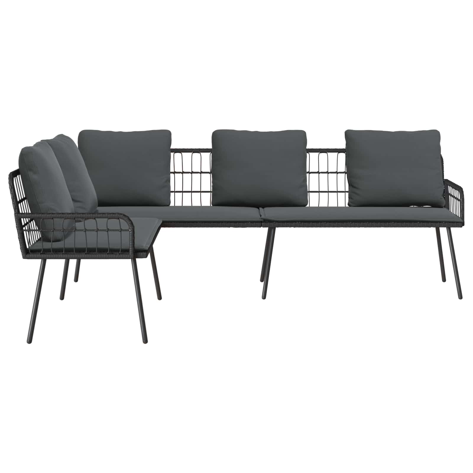 vidaXL Sofa z poduszką Antracyt 173 x 231 x 90cm Stal