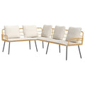 vidaXL Sofa z poduszką natura 173 x 231 x 90cm Stal