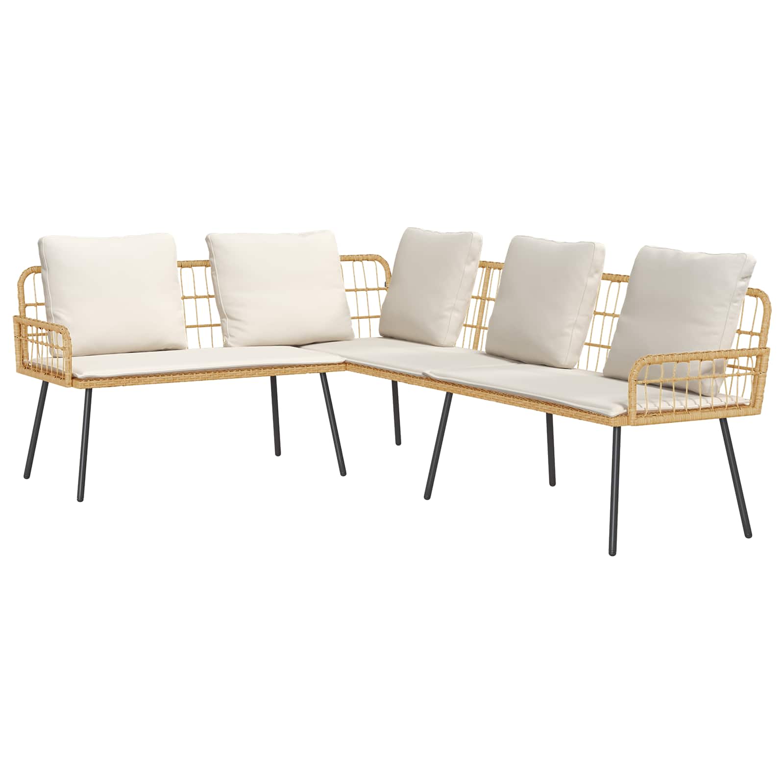vidaXL Sofa z poduszką natura 173 x 231 x 90cm Stal