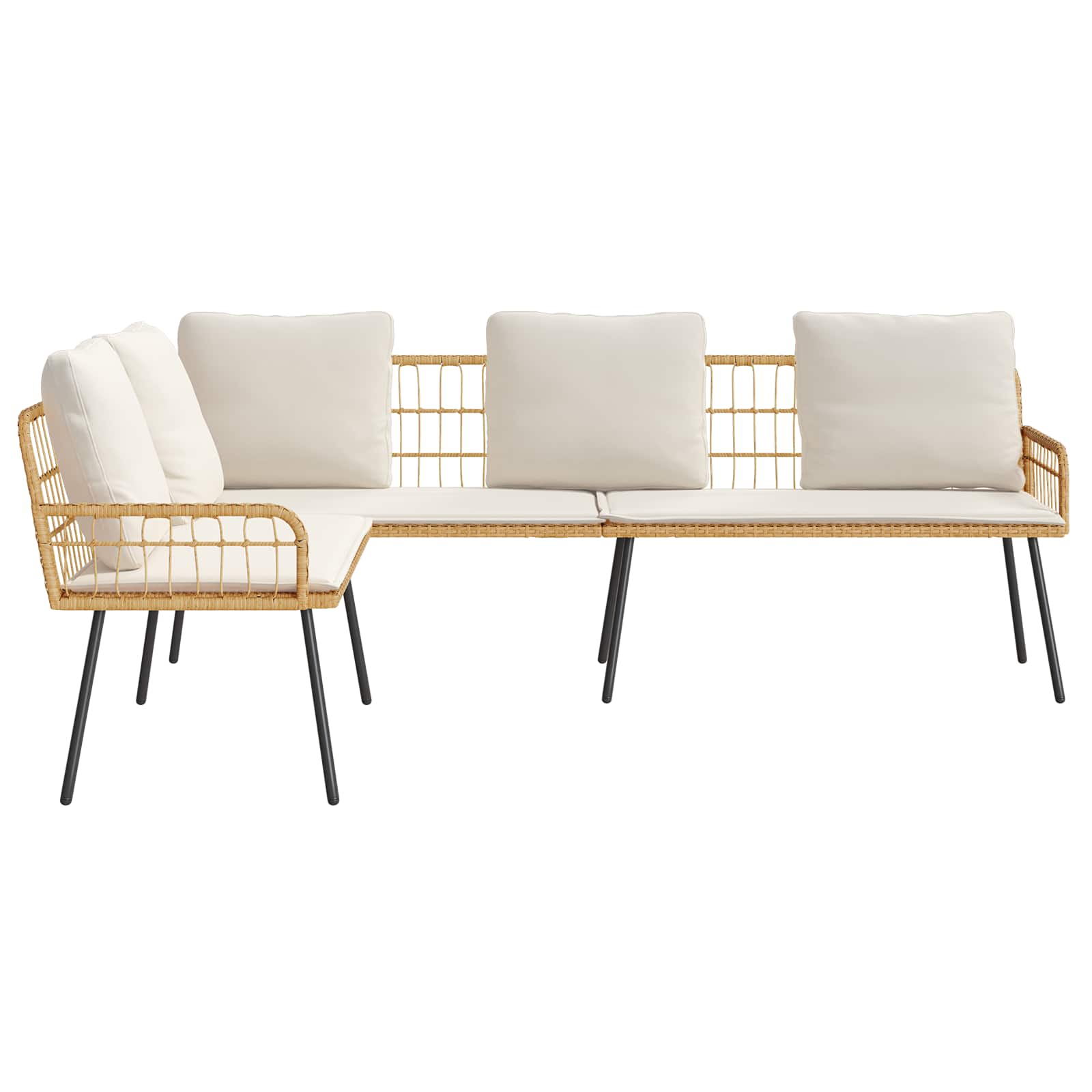 vidaXL Sofa z poduszką natura 173 x 231 x 90cm Stal