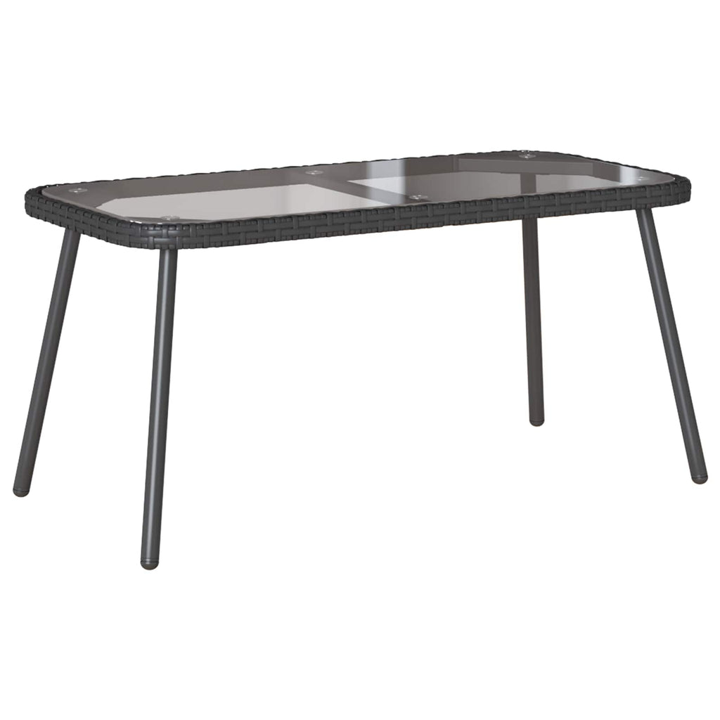 vidaXL Stolik kawowy Czarny 90 x 45 x 43 cm polirattan