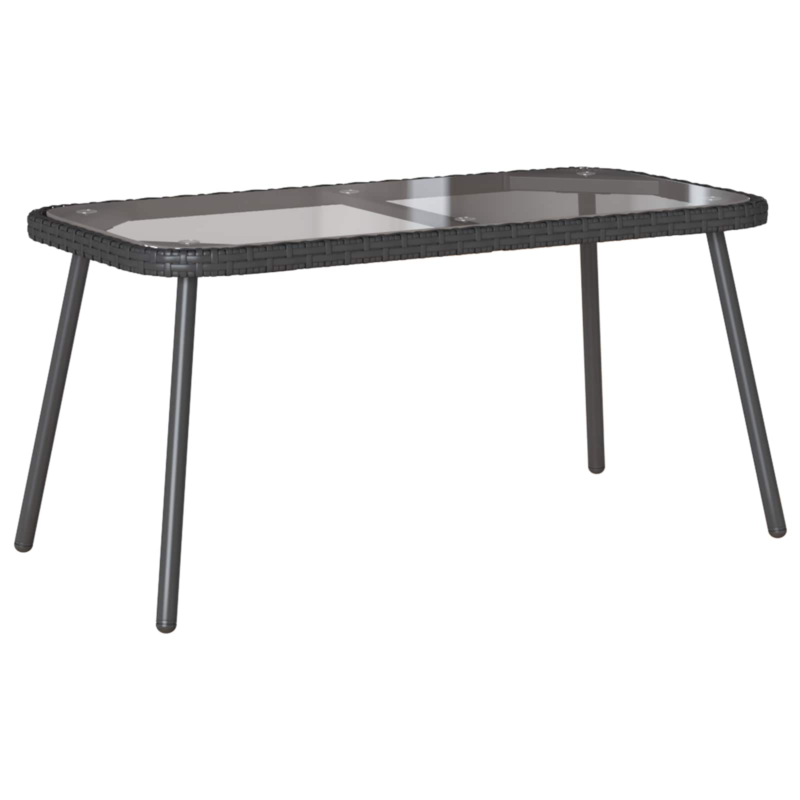 vidaXL Stolik kawowy Czarny 90 x 45 x 43 cm polirattan