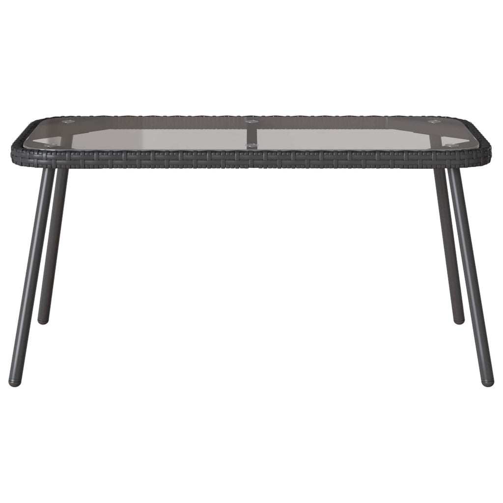 vidaXL Stolik kawowy Czarny 90 x 45 x 43 cm polirattan