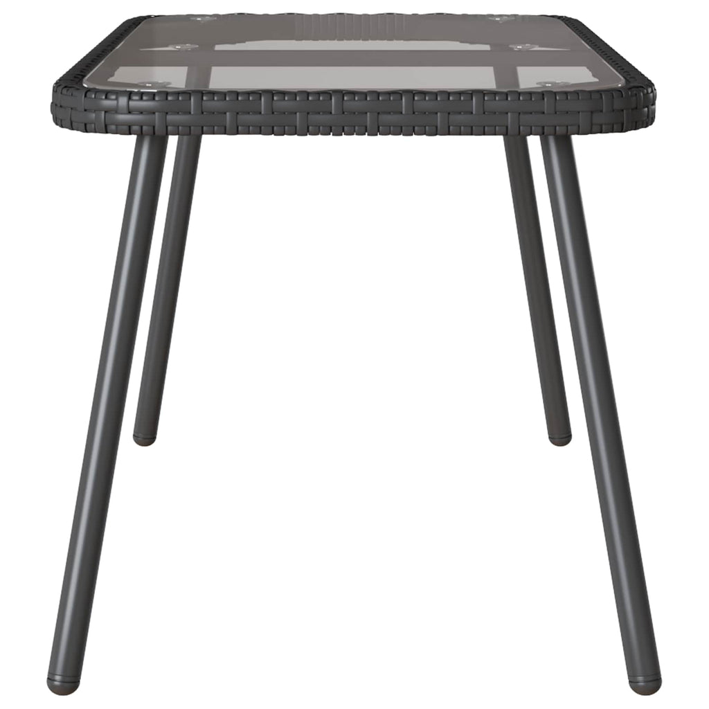 vidaXL Stolik kawowy Czarny 90 x 45 x 43 cm polirattan