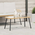 vidaXL Stolik kawowy Brązowy i czarny 90 x 45 x 43 cm polirattan