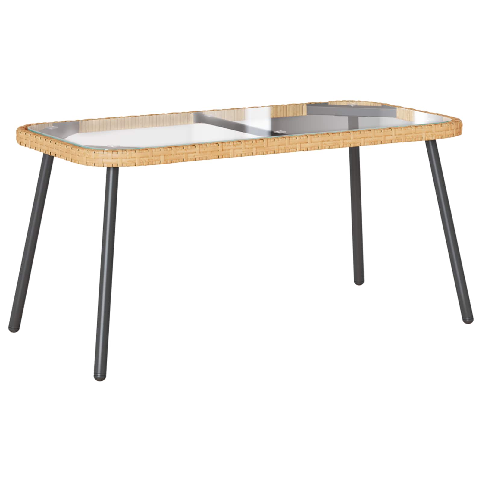 vidaXL Stolik kawowy Brązowy i czarny 90 x 45 x 43 cm polirattan