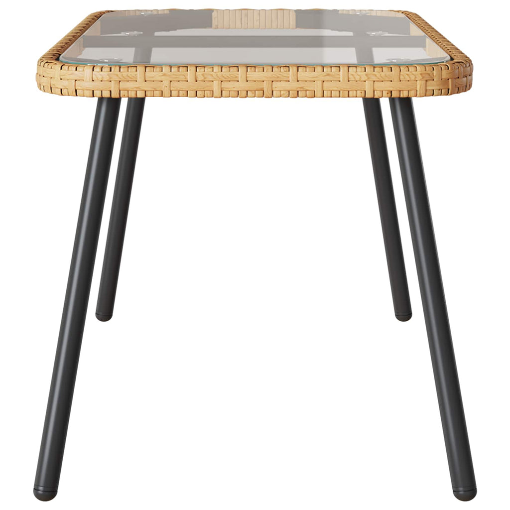 vidaXL Stolik kawowy Brązowy i czarny 90 x 45 x 43 cm polirattan