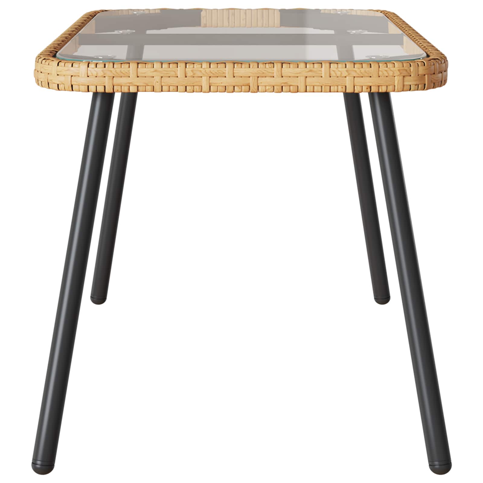 vidaXL Stolik kawowy Brązowy i czarny 90 x 45 x 43 cm polirattan