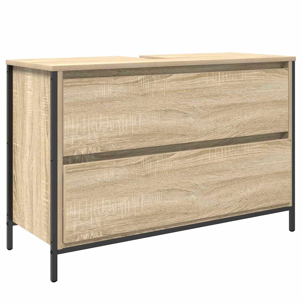 vidaXL Zestaw mebli łazienkowych z szufladą z półką 3 pcs Dąb Sonoma