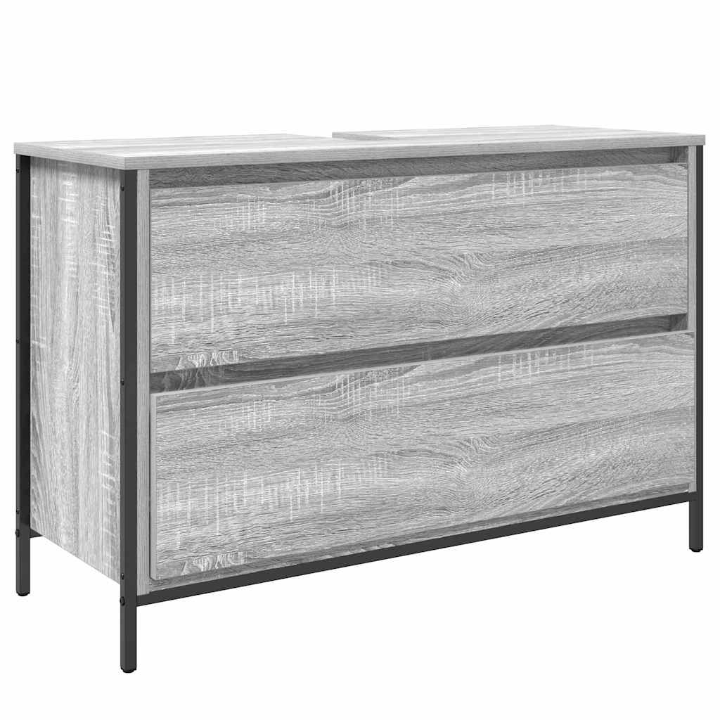 vidaXL Zestaw mebli łazienkowych z szufladą z półką 3 pcs Szary Sonoma